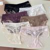 Low Waist French Style Briefs Mesh Lace Briefs Sweet Lace Flower Panties  Summer Spring