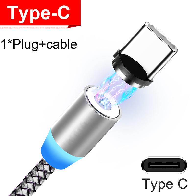 Magnetický LED kabel USB Rychlé nabíjení Magnet Micro USB Type C Kabel Synchronizační datový kabel pro iPhone Samsung HuaWei Xiaomi
