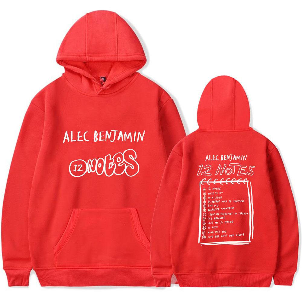 

Mens Womens Hoodie Alec Benjamin Hoodies Streetwear Harajuku Casual Letters Printed Hooded Pullover Sweatshirts XXS червоний