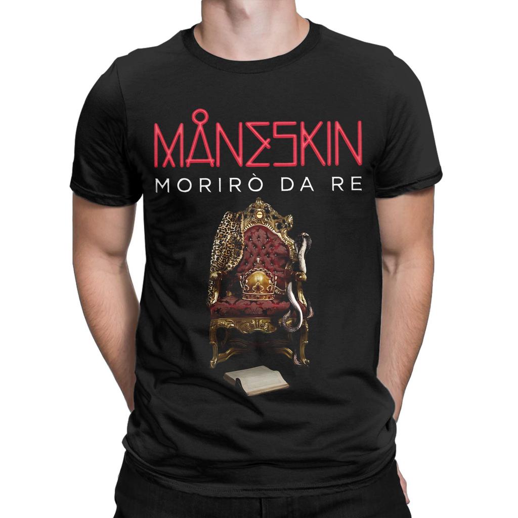 Maneskin Rock Band T Shirts for Men Pure Cotton Hipster T-Shirts Round Collar Tee Shirt Short Sleeve Clothing Summer