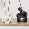 Nordic Abstract Couple Statue Simple Character Sculpture Couple Hug Art Decoration Ceramic Crafts Ornaments