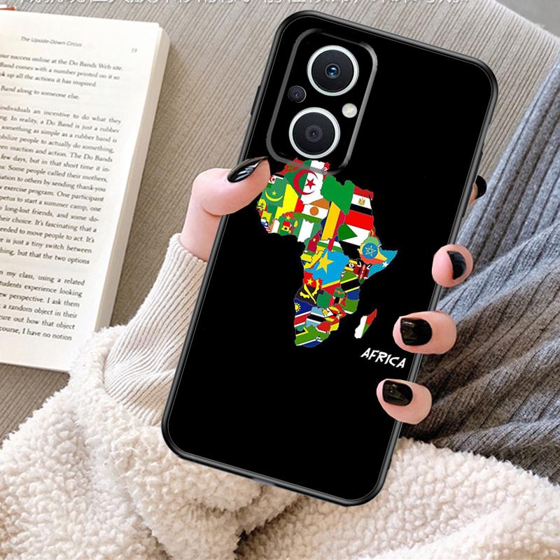 Africa Map Geogra Case For OPPO Reno 12F 12 13 11 F 8T 7 8 10 Pro OPPO Find X8 X6 Pro X3 X5 Lite Cover Fundas
