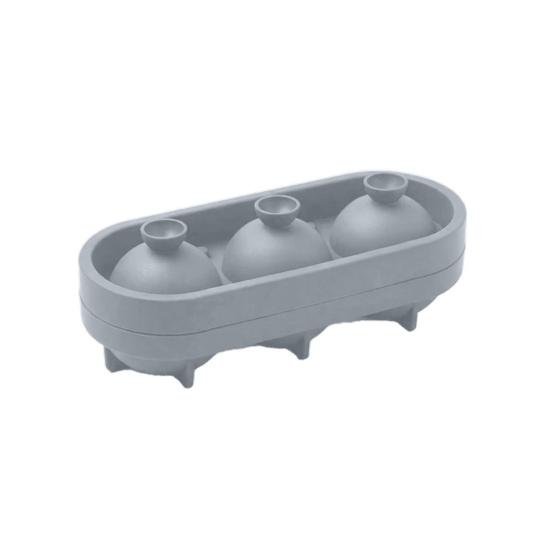 

Tennis Ball Silicone Ice Cube Tray 3-Cavity Mold for Whiskey Cocktails Slow-Melting Large Spheres Mold Creative Gift for Sports Fans сірий