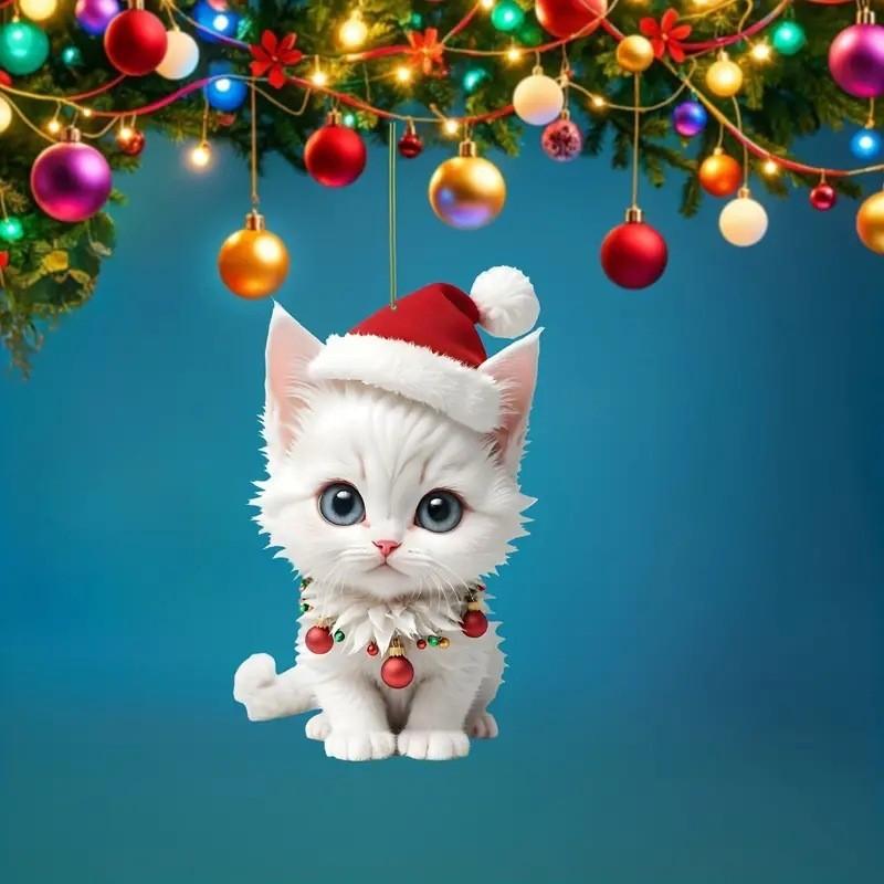 Accessories Acrylic Car Cartoon Cat Pendant Festive Vehicle Decoration Supplies