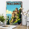 Vintage Macedonia Metal Tin Sign  Ancient History  Cultural Wall Art   Rustic Metal Wall Decor for IndoorOutdoor Use Durab