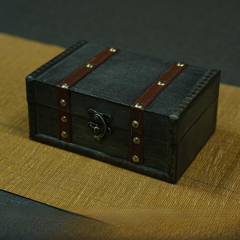 

Wooden Retro Storage Box For Jewelry And Accessories With Classic Design Gift Retro Gray