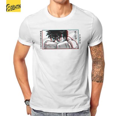 Novelty Makunouchi Ippo T-Shirt Men Round Neck 100% Cotton T Shirts Hajime No Ippo Anime Short Sleeve Tees Unique Clothes