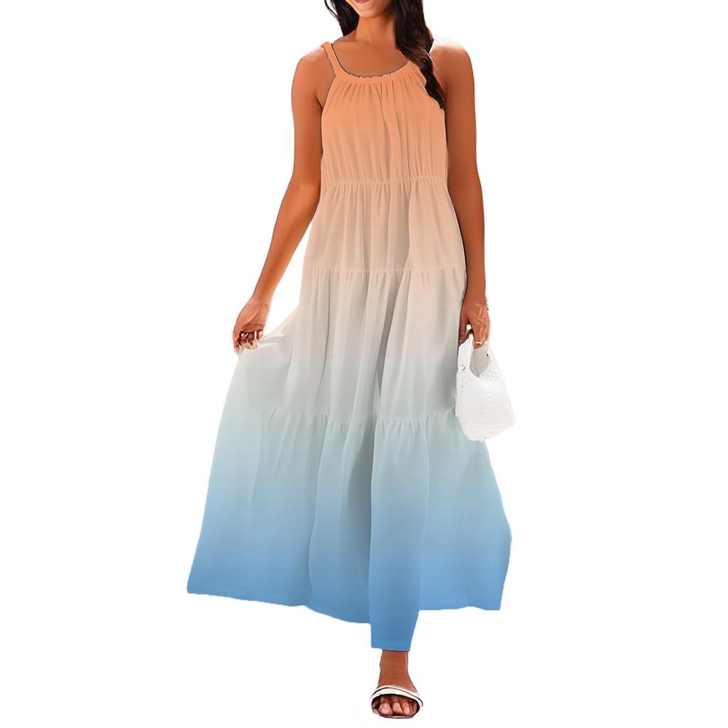 Damen Sommer Casual Fashion Strapsen Ärmelloses Kleid