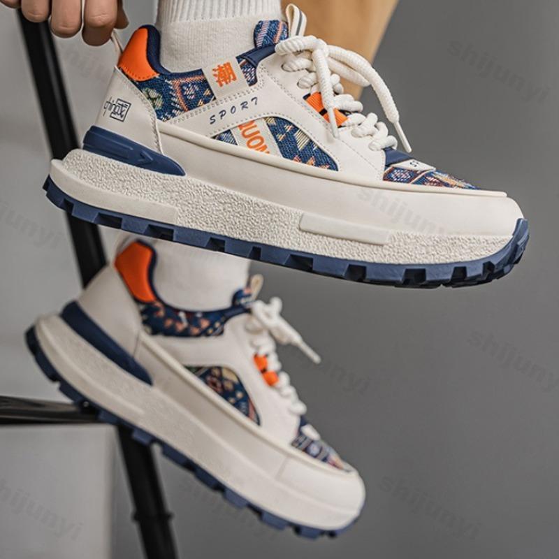 Fashion Men's Fashion Trend Casual Sport Shoes 2025 Spring New Breathable Comfortable Versatile Thick Sole Shoes Low Top Chunky sneakers