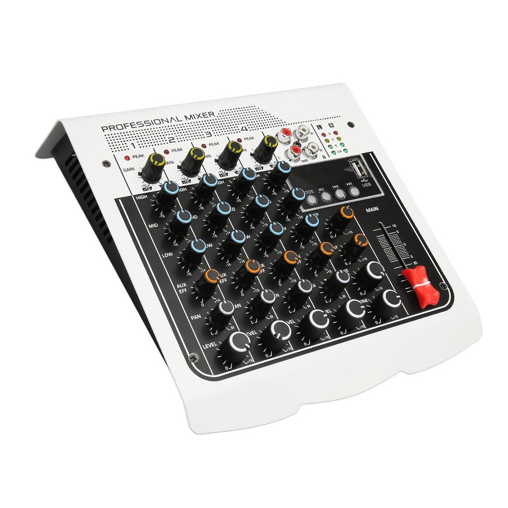 Professional Mixer Sound Board 4 Channel USB Built in DPS Processor Sound Mixer with Digital Display
