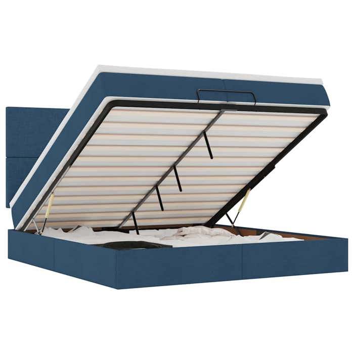 Maison Exclusive - Cadre de lit ottoman avec matelas bleu 200x200cm tissu