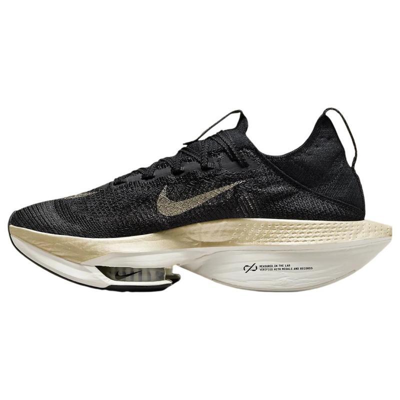 Nike Air Zoom Alphafly Next% 2 Black Metallic Gold Grain Sneakers Casual DN3555-001