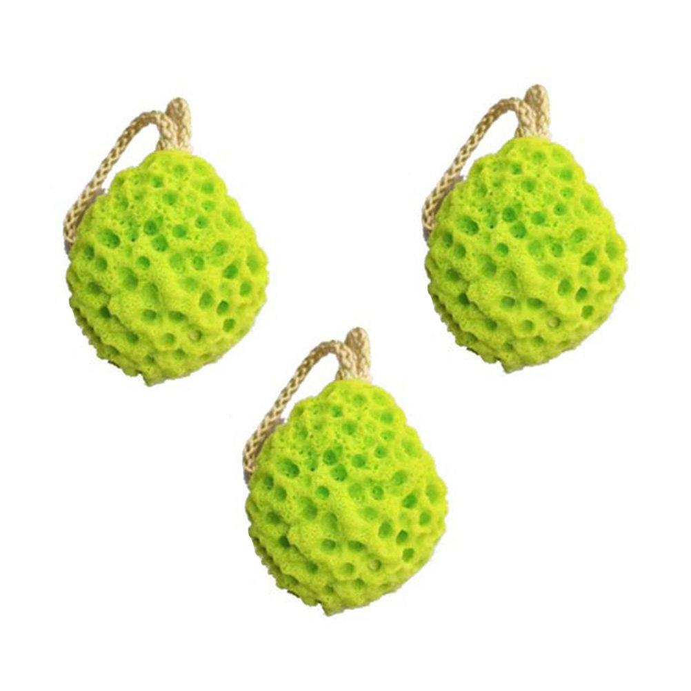 3Pcs Natural Sea Sponge Honeycomb Bath Sponge for Infant Toddler Adult Use Exfoliation Massage Bathing Odor Free зелёный