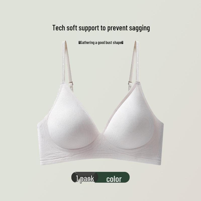 Korean Seamless Threaded Women's Bra - Small Bust Enhancement, Slimming, Quick-Dry, and Thin Style.