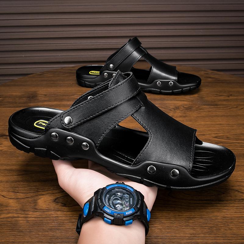 Nová Pánská Móda Dva Způsoby Nošení Neformální Sandály a Pantofle Značkové Letní Jednoduché Venkovní Pohodlné Protiskluzové Plážové Pantofle