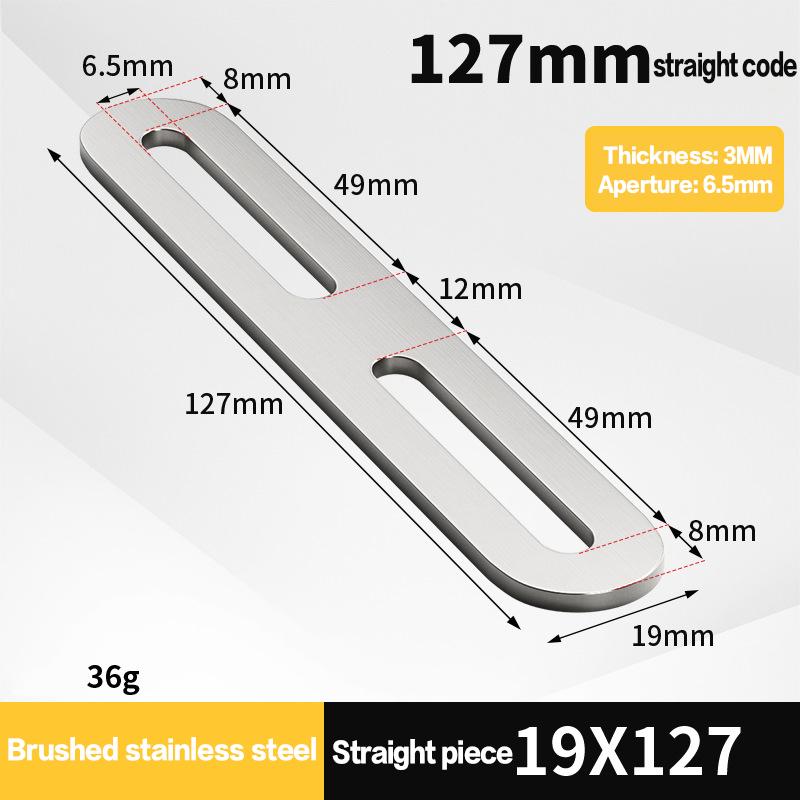 

1Pcs Stainless Steel Straight Angle Bracket Black/Silver Thickened 180 Degree Flat Fixed Bracket Connector Furniture Holder