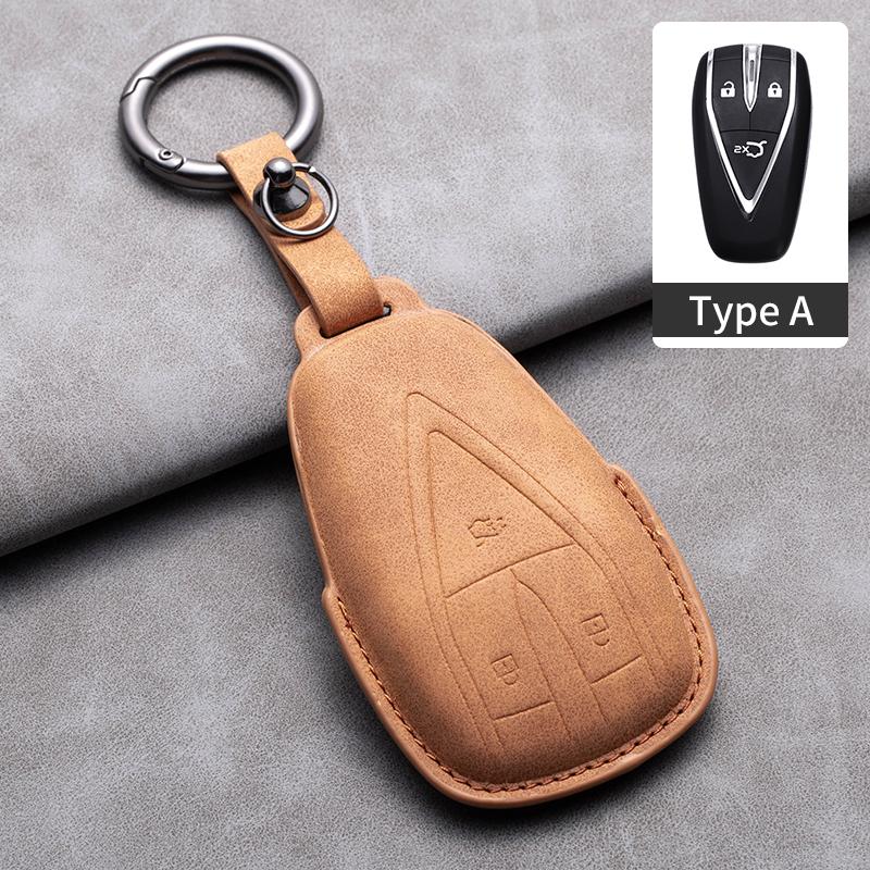 Leather Car Key Case Cover Fob For Changan CS35PLUS CS35 Plus CS55 PLUS CS75 PLUS Eado UNI-T UNI K Oushang X5 X7 EV 2019-2025