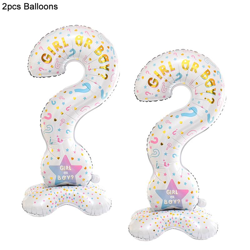 Gender Reveal Balloons with Fringe Curtain Boy or Girl Standing Foil Balloon Gender Reveal Party Decoration Supplies Baby Shower