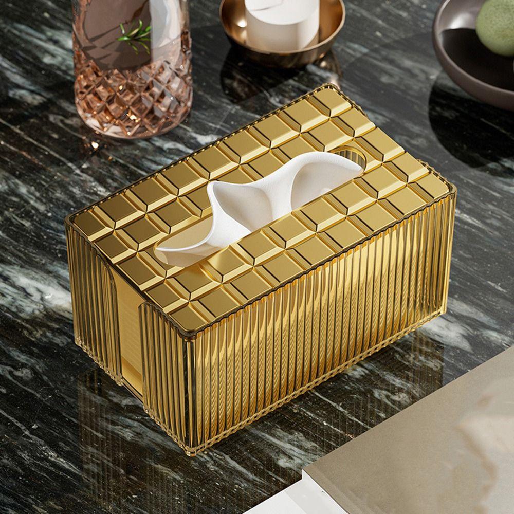 Plastic Luxury Napkin Holder Large Capacity Napkin Storage Box Tissue Storage Organizer  Bathroom
