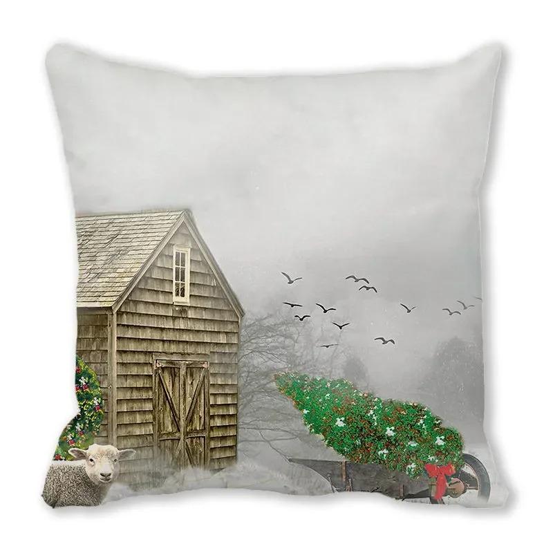 Christmas Themed Pillowcases Car Accessories Office Santa Claus Living Room Sofa Home Pillowcases