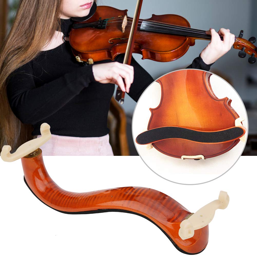 Ongwan Violin Shoulder Rest, 44 34 Size, Maple Wood, Solid Wood, Adjustable, with Cotton Pad, Ideal for Beginners and Professional Violinists