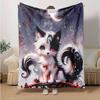 1pc Handsome Black and White Cat Blanket