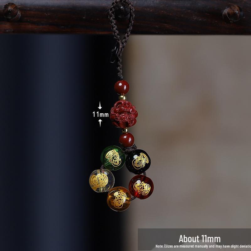 Cinnabar Zodiac Monkey Keychain: Twelve Zodiac Wealth Gods Pendant for Men and Women