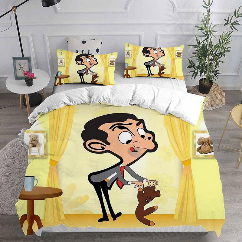 

Mr. Bean Animated Series Bedding Sets Comforter Quilt Bed Cover Duvet Cover Pillow Case 2-3 Pieces Sets Bedroom Decor AU Single 140x210cm