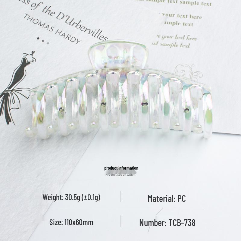 

2022 Гальванизированная Прозрачная Цветная Заколка для Волос в Виде Акулы с Когтями для Женщин - Модный Аксессуар Высокого Класса