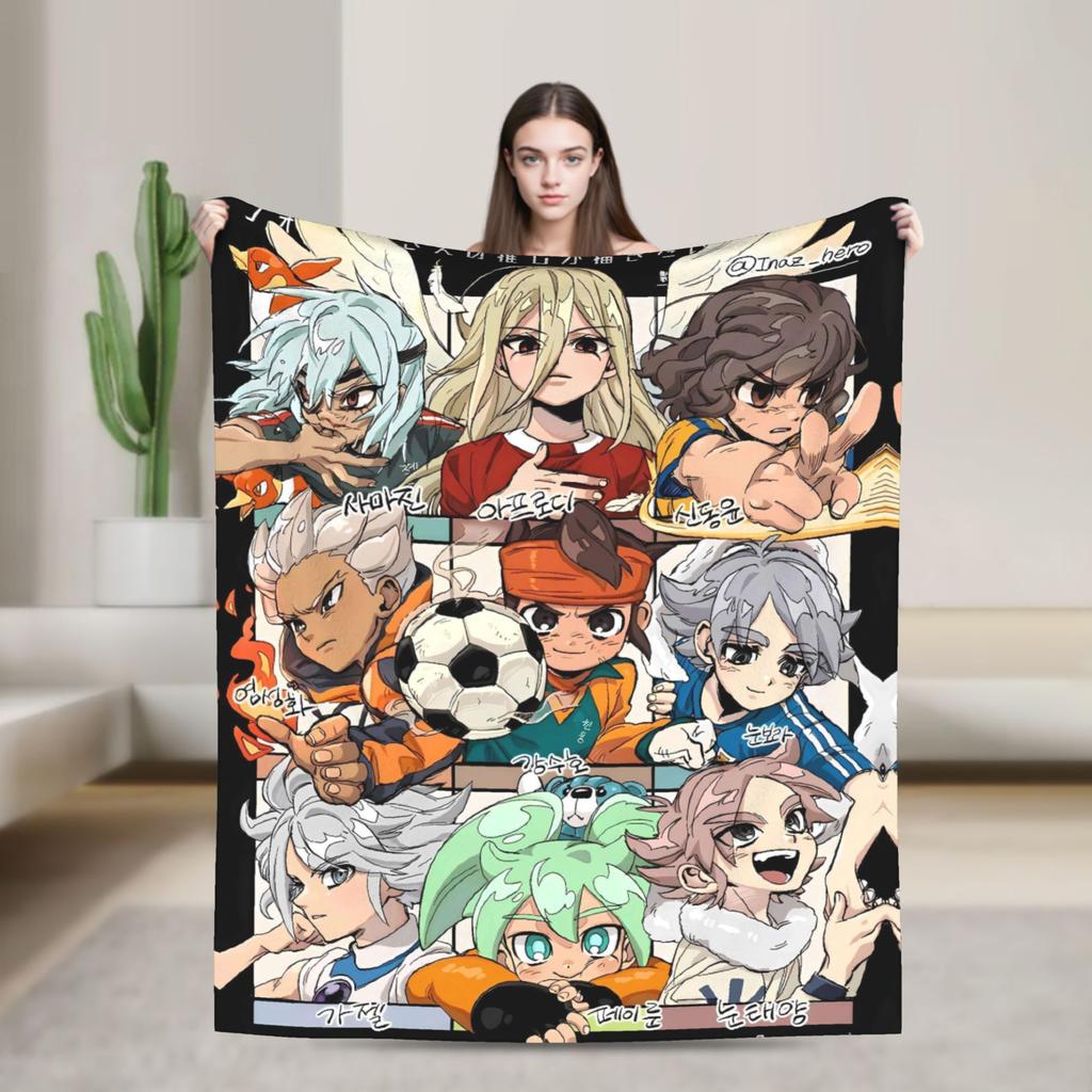 Anime Axel Blaze Inazuma Eleven Blanket Warm Fluffy Plush Throw Blanket For Girls Boys Living Room Flannel Bedspread Bed Cover