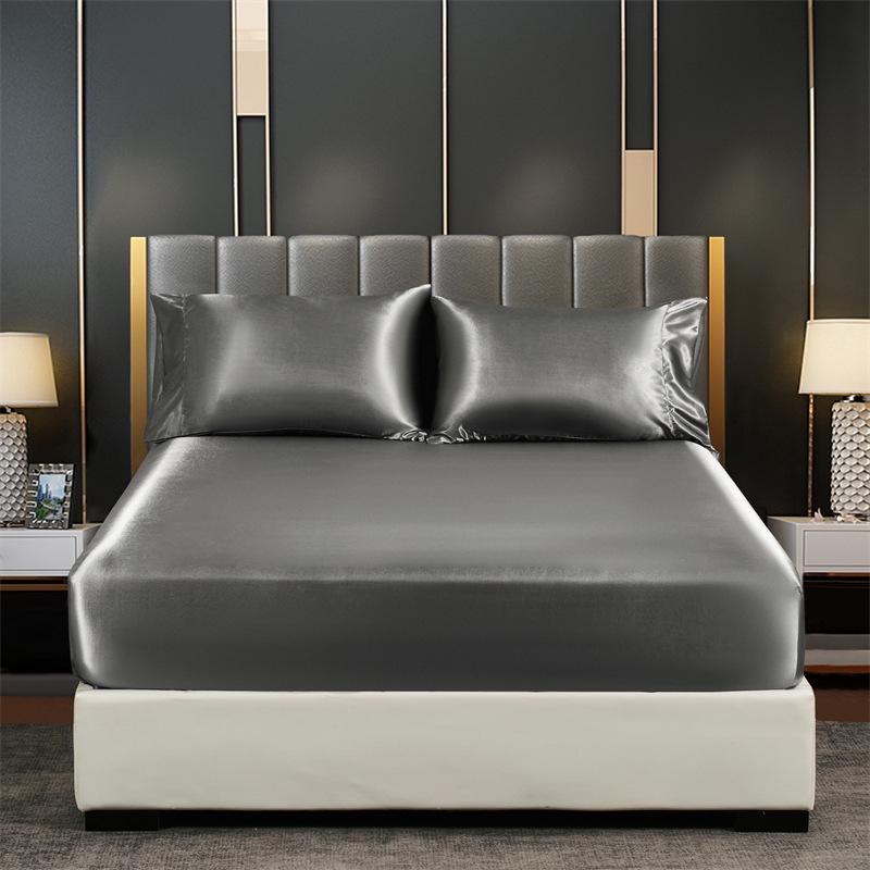 Silk Satin Cool Touch Fitted Sheet & Pillowcase Set