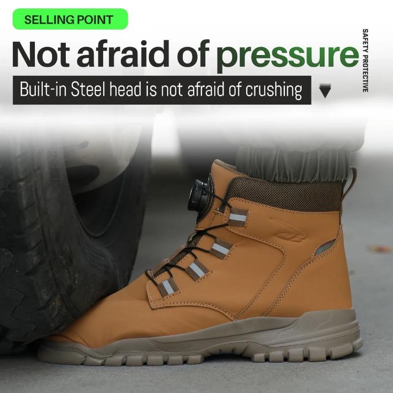 New Fashion  Waterproof Security Work Safety Boots Protective Leather Boots Anti-smash Anti-puncture Industrial Shoes
