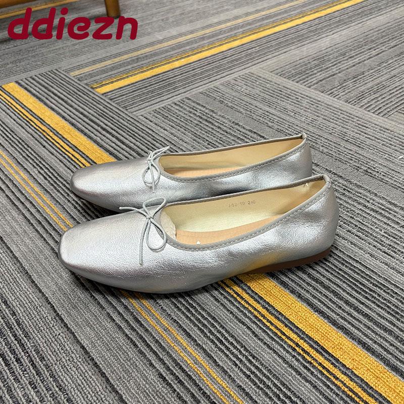 Fashion Fashion Butterfly-Knot Ladies Flats With Shoes Casual Female Soft Footwear Shallow Ballet Flats Slip On Shoes For Women