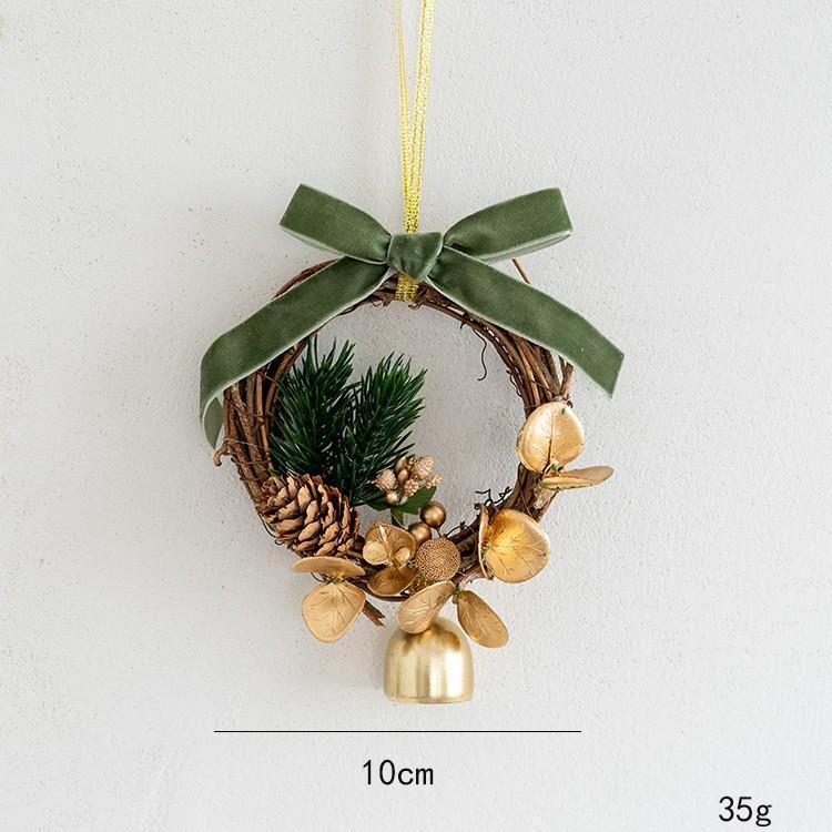 Christmas Jingle Bells Door Hanger Decor Butterfly Knot Pinecone Wreath Pendant Ornament Christmas Gift Home Decoration