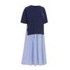 Sally Color Block Stripe Short Sleeve Dress_I6B-Cop005