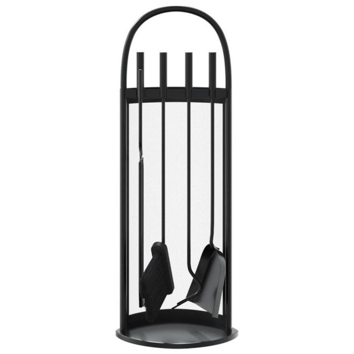 Set d'outils de cheminée - vidaXL - Acier - Noir - 5 pièces - Pratique et durable