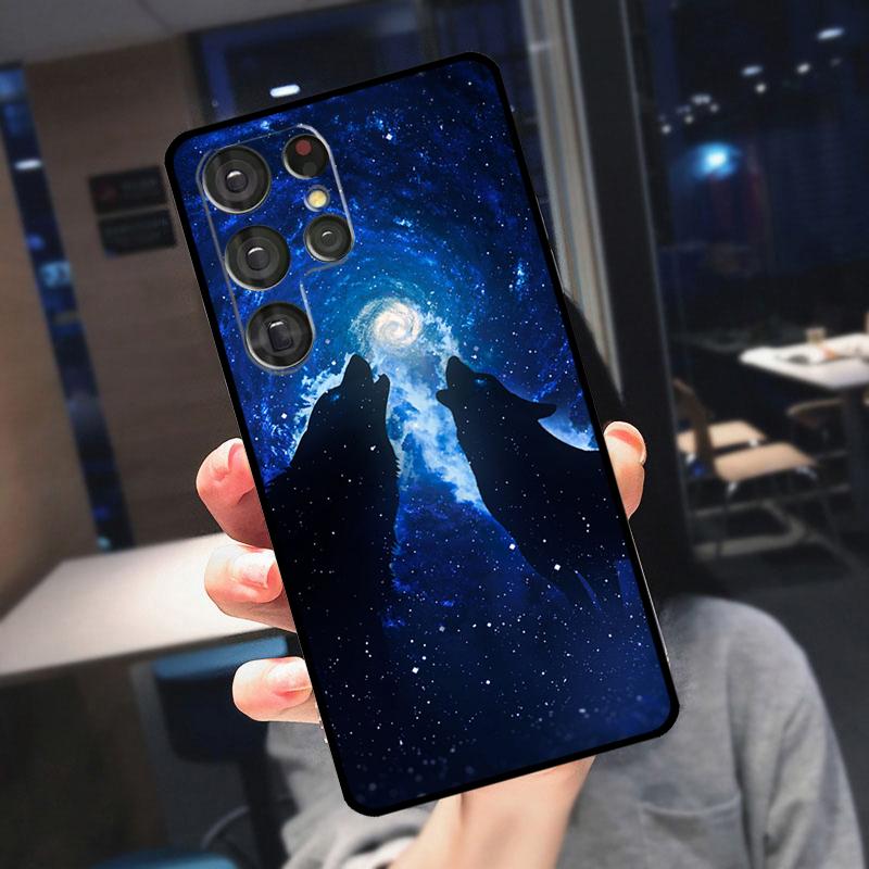 Sternen Tier Wolf Hülle Für Samsung Galaxy S23 S24 S25 Ultra S21 S22 S20 S9 S10 Plus S21 FE S24 FE Handyhülle