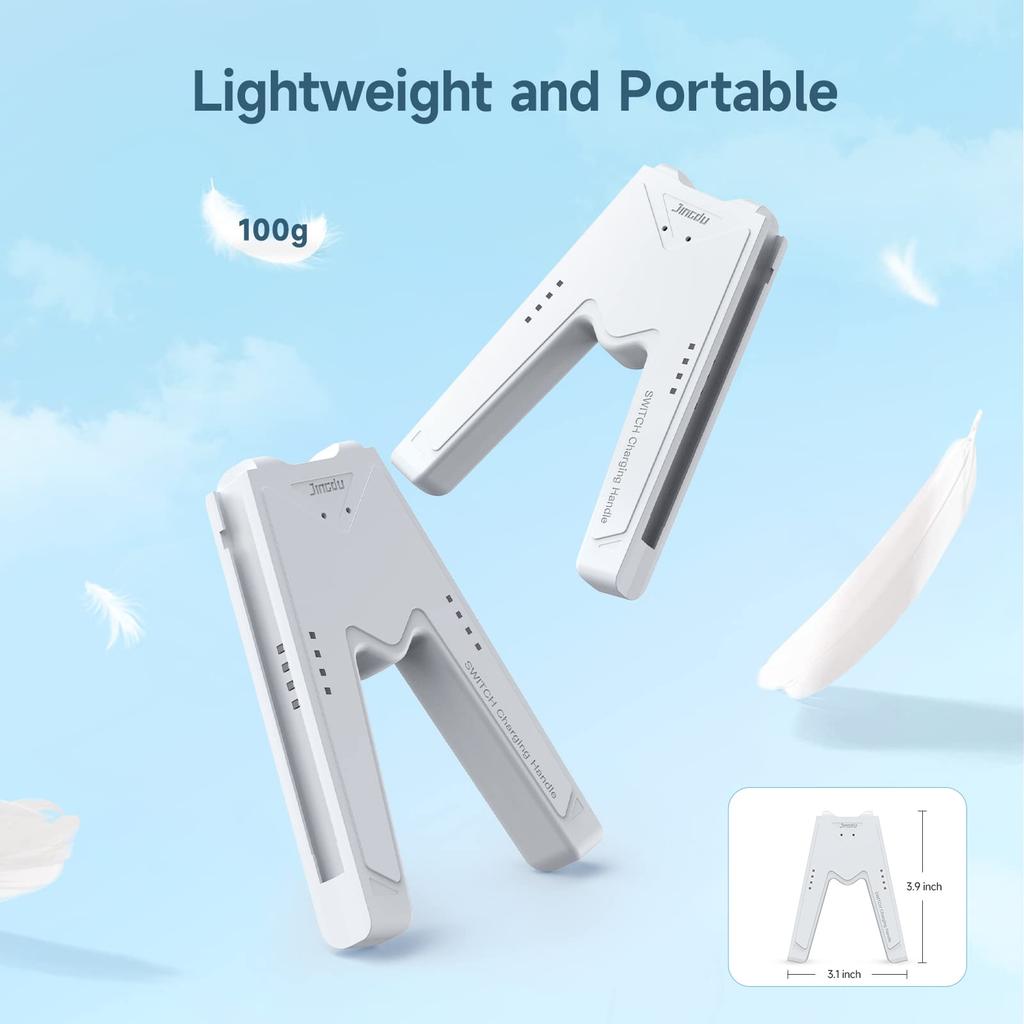 Switch Charging Compatible with Nintendo Switch OLED with White Joy-Con Grip, V-Shaped, & Models, Indicator,