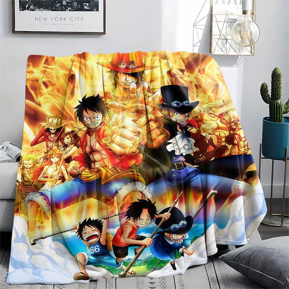 1pz Una Pezzo Monkey D Luffy Coperta in Flanella Fantasia Adatta a Tutte le Stagioni per Arredamento Casa Calore e Comfort Regali Regalo Festivo