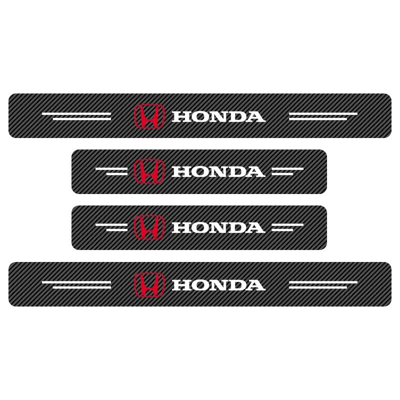 2025 Car New Honda 4PCS Carbon Fiber Car Sticker Auto Door Threshold Waterproof Stickers For Honda Civic Jazz Accord Pilot Passp