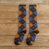 Colorful Spring Pattern  ins fashion Diamond plaid Knee socks women Party Queen knee-high stockings Over Knee long ladies girls