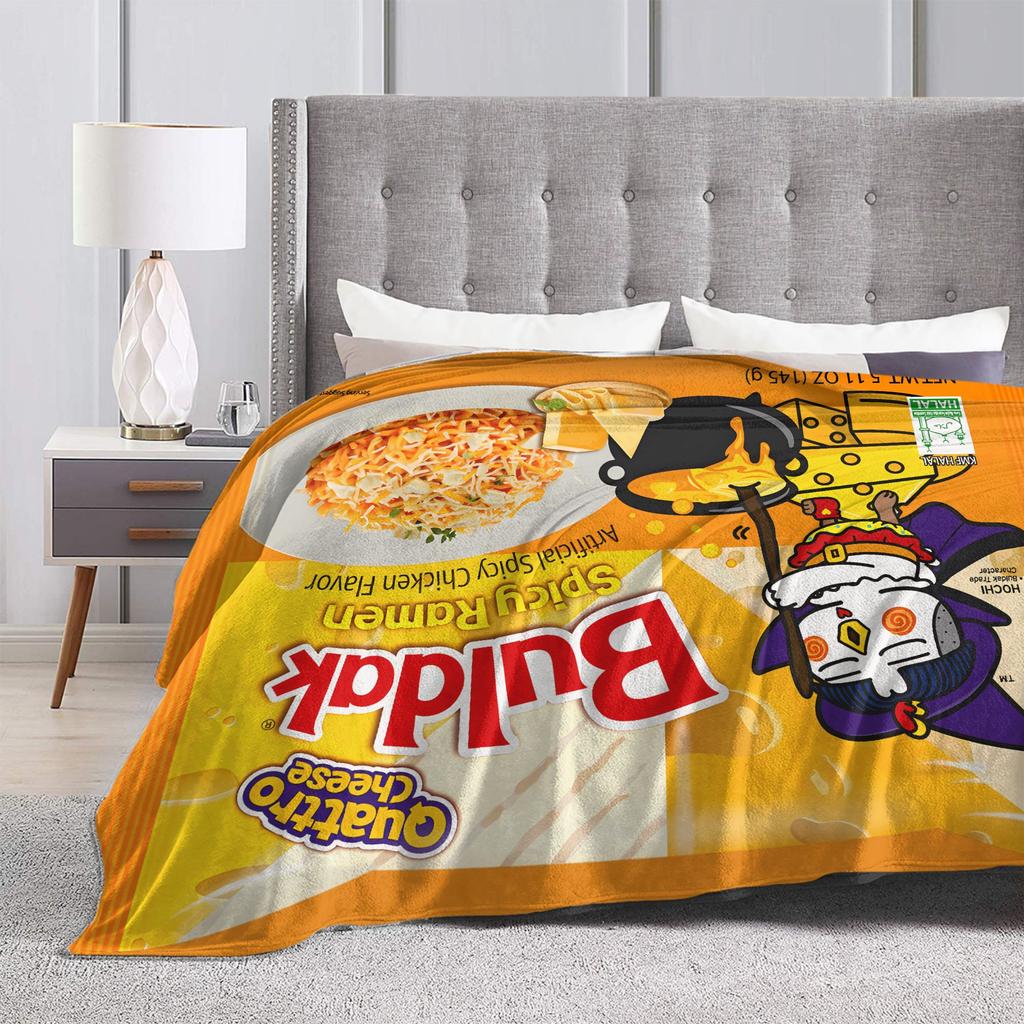 Spicy Chicken Noodles  Blanket  Picnic Flannel Throw Blanket For Outdoor Soft Warm Design Quality Bedspread Gift Idea