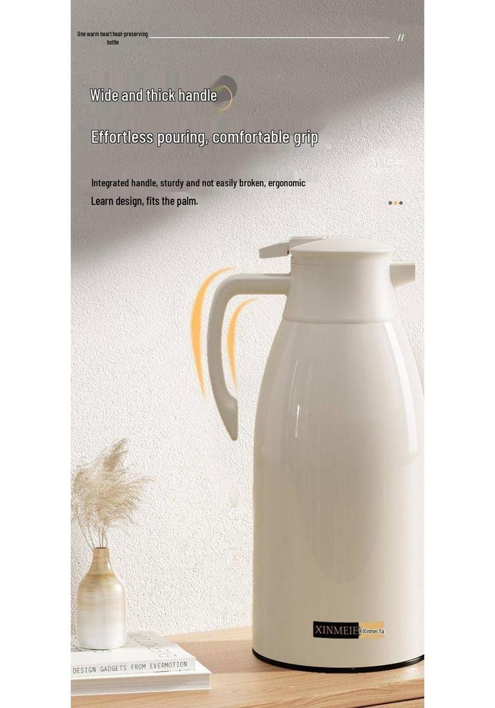 Glass-Lined Thermos Flask: Insulated Large-Capacity Hot Water & Tea Kettle for Home