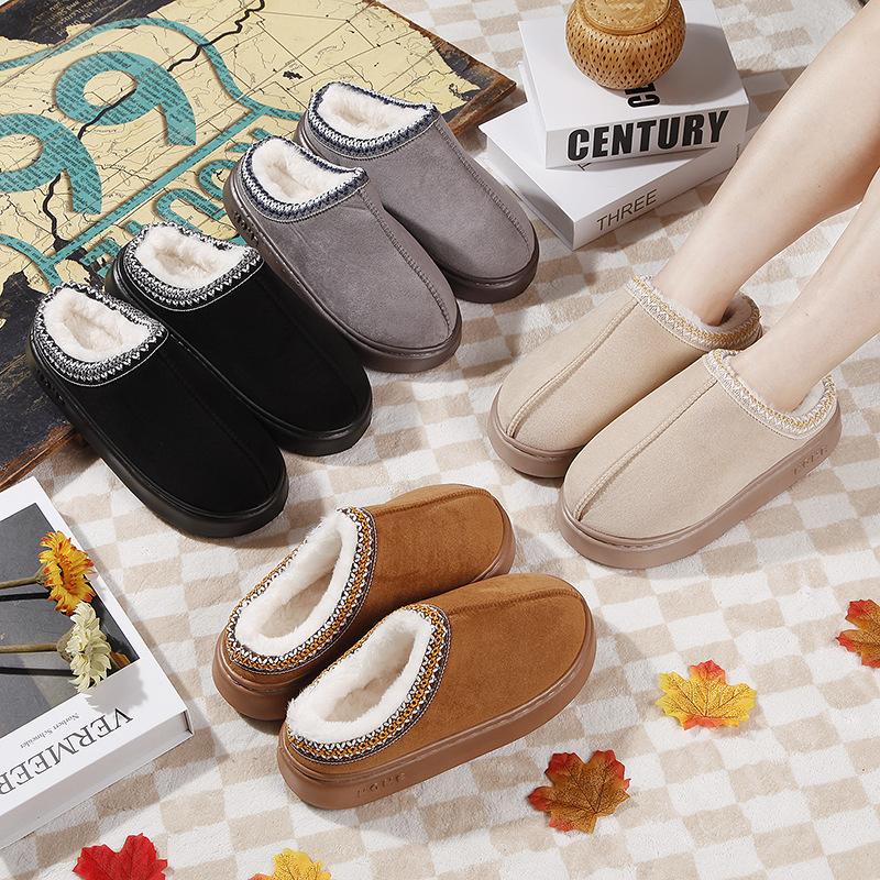 Fashion Platform Fluffy Slippers WomenHouse Fashion Plush Winter Shoes Ladies Home Elegant Casual Footwear Large Size slipper