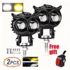 2pcs Dual Color Led Motorcycle Owl Auxiliary Lamp Auxiliary Spot Lights Driving Light For Motorcycle Bike Car