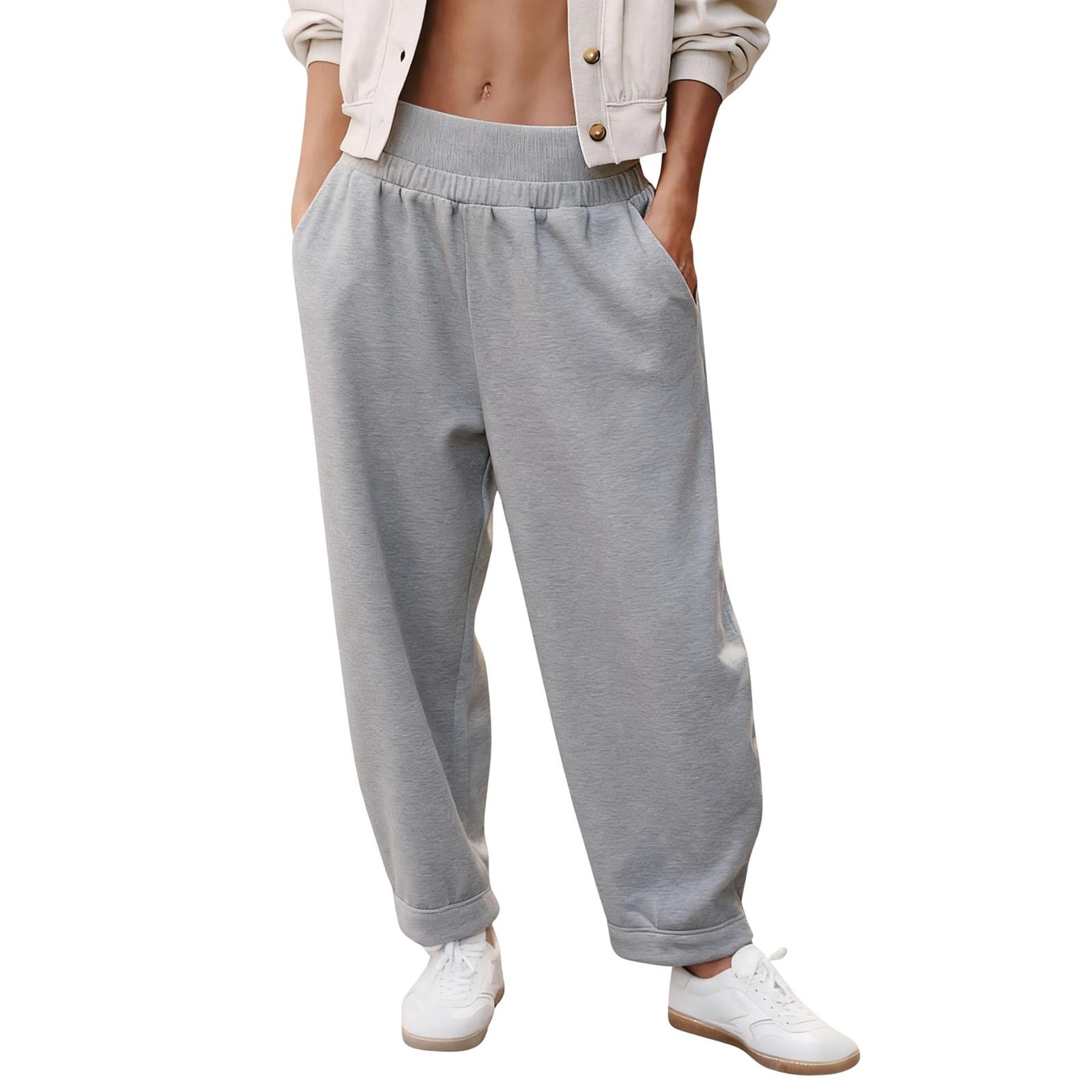 

Женские модные однотонные эластичные брюки с карманами, повседневные спортивные XL чёрный