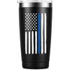 Thin Blue Line Police Officer Gifts - Cops Officer Valentine's Day Gift Coffee Cup - 20oz Stainless Steel Double Wall Insulated Tumbler, Black
