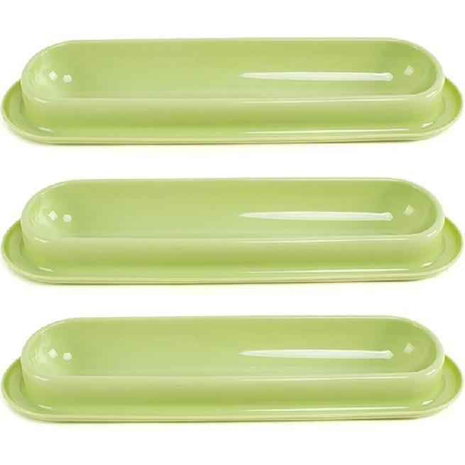 3-Piece Cats Feeding Dish - Long Multiple Cats Dining Bowl with Skidproof Bottom - Food & Water Bowl - Easy To Wash