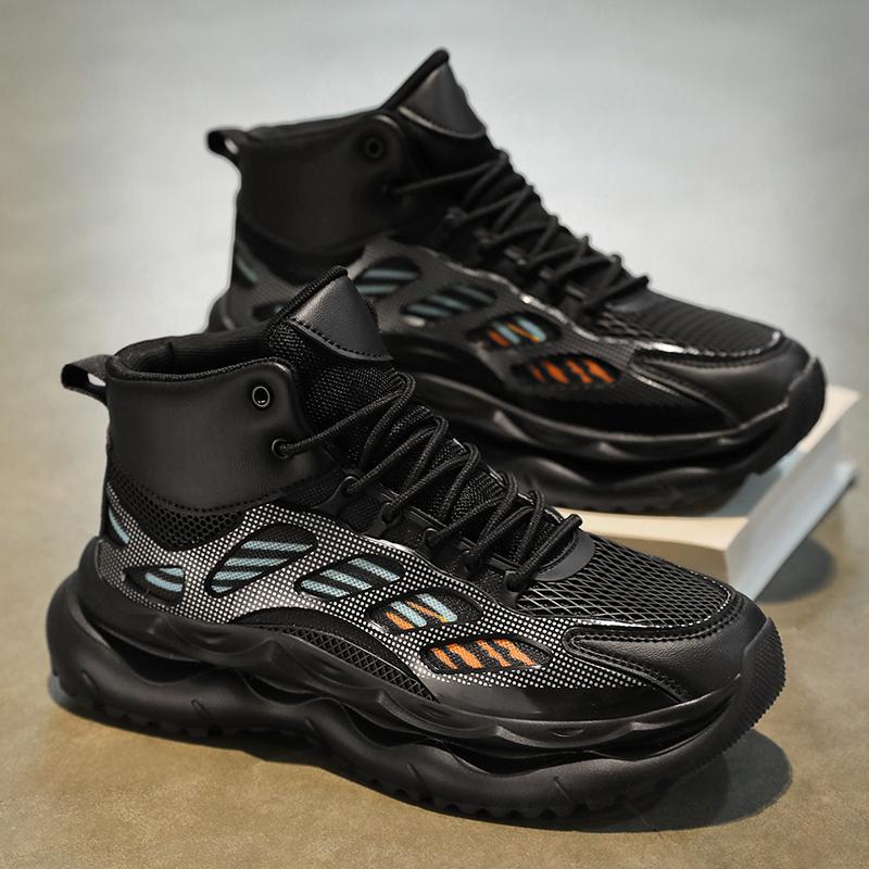 High top 22 new autumn thick sole non-slip heightening youth basketball sports shoes casual dad trendy shoes