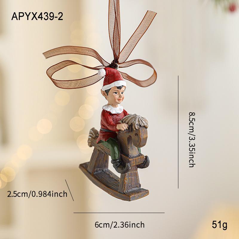 Colorful Retro 3D Resin Bell Pendant for Christmas Tree Decoration